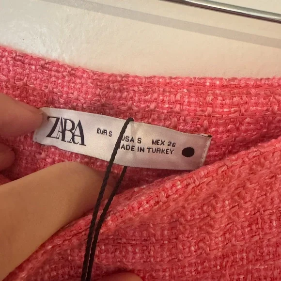 NWT Zara Pink Tweed Trousers - Picture 4 of 5